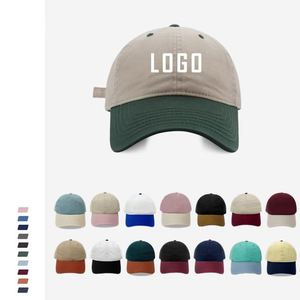 High Quality Color-blocked 6-panel Soft <b>Top</b> Custom logo Design Adult <b>Women</b> Men's Baseball Cap Sun protection Sports Outdoor Hats - Product Image 1