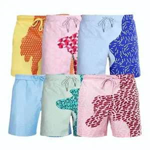 Pantalones cortos de surf para hombre y niño, bañadores con cambio de color de temperatura o agua, playa, Verano