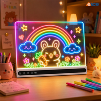 Vente Flash : Tableau de Dessin LED en Acrylique Effaçable, Rechargeable, avec 14 Modes d'Éclairage RGB et Bruit Blanc – Vente Directe Usine