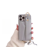 Étui portefeuille en cuir avec dragonne et anneau de suspension pour iPhone 17 16 11 12 13 14 15 Pro Max, avec porte-cartes