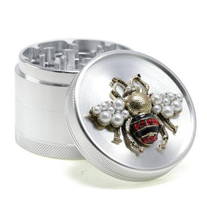 4 piezas de molinillo bonito de aluminio de 2,5 "para niñas con tapa de Animal de diamante Artificial decoración de mariposa suministros de ahumadero rosa - Product Image 5