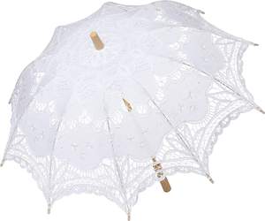 Parasol en <span class=keywords><strong>dentelle</strong></span> de coton blanc <span class=keywords><strong>ivoire</strong></span> petit parapluie de soleil à commande manuelle pour les mariées parapluies de mariage avec tissu en tissu - Product Image 3
