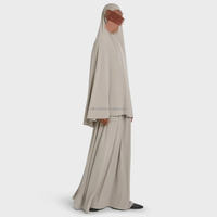 Ensemble Deux Pièces Willson Premium Jersey Khimar + Jupe pour Femme, Modeste et Léger, Style Dubaï Turque, Abaya Longue Naturelle
