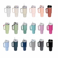 Tasse à café de voyage en métal standard à double paroi Adventure de 40 oz en acier inoxydable, gobelet de 40 oz avec poignée