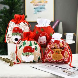 Diseño opcional múltiple Pequeño, Bolsa de regalo de dulces de Navidad Bolsa con cordón de Navidad/ - Product Image 5