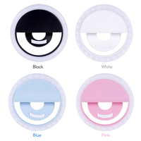 Lampe à selfie à anneau lumineux Vmax Led pour caméra de téléphone Lampe à pince portable Femmes Fille Nuit Obscurité Beauté Amélioration des lumières