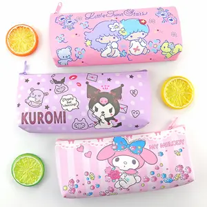 Wholesale Cartoon Pen Bag Sanrioed Kulomi Meletti Pu Single-Layer Stationery Stationery Bag Doll Kids Toys For Baby Pen Bag