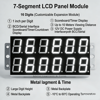 Module d'écran LCD TFT IPS à 7 segments personnalisé, alimentation 12V CC, distance de vision de 10 mètres, luminosité de 500 nits, résolution 128x64 à 6 chiffres