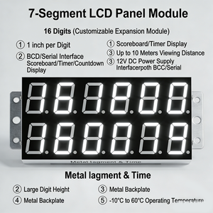 Module d'écran LCD TFT IPS à 7 segments personnalisé, alimentation 12V CC, distance de vision de 10 mètres, luminosité de 500 nits pour tableau de scores électronique - Product Image 6