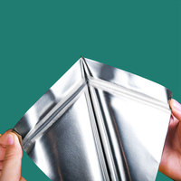 Emballage alimentaire à trois joints latéraux feuille d'aluminium intérieure en papier kraft brun pochette plate à fermeture éclair sac de paquet de graines refermable avec fermeture éclair