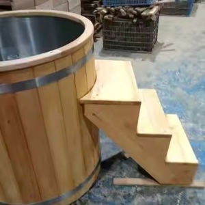 Bain plongeant froid en acier inoxydable de cèdre rouge en bois massif moderne d'extérieur pour la restauration d'athlètes - Product Image 4