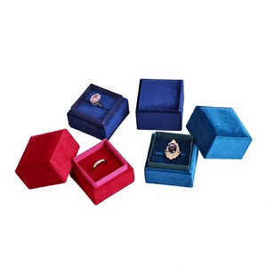 Wholesale Factory Premium Simple <b>Jewellery</b> <b>Ring</b> <b>Box</b> Packaging Custom Logo High End Lid Base Velvet Square Necklace Jewelry <b>Box</b> - Product Image 4