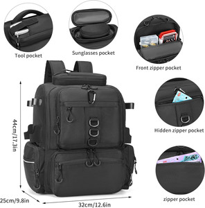 Free Sample Lightweight Outdoor Water-Resistant Fishing Shoulder <b>Storage</b> Bag Fishing Tackle Backpack - Product Image 3