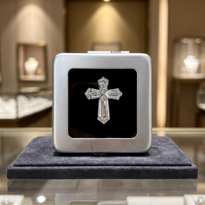 5 bijoux en moissanite cultivée en laboratoire, taille brillant rond, avec jeu de couleurs, pour femmes - Product Image 1