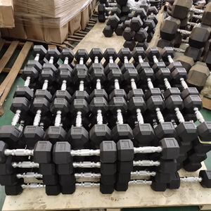 Nhà máy bán buôn bán phòng tập thể dục tùy chỉnh quả tạ cao su Hex dumbell đặt trọng lượng miễn phí HEX quả tạ cho sử dụng thương mại - Product Image 2