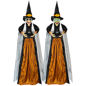 Sorcière Jaune Lumineuse et Crissant, Activée par <span class=keywords><strong>la</strong></span> Voix, pour Halloween, <span class=keywords><strong>D</strong></span>écoration pour Maison Hantée, Salle <span class=keywords><strong>d</strong></span>'Évasion, Vente en Gros, Personnalisable - Product Image 1