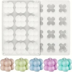 Moule en silicone à 15 cavités en forme de cube, moules à bougies 3D pour cire de soja, outils de pâtisserie personnalisés OEM, 265G - Product Image 1