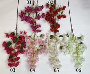 Vente en gros bougainvilliers fleurs artificielles branches d'arbre décor <span class=keywords><strong>violet</strong></span> rouge bougainvilliers en soie pour la décoration intérieure - Product Image 2