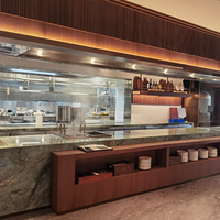 Projet de cuisine complète sur mesure professionnel, équipement de cuisine haut de gamme pour restaurant commercial pour l'hôtel Hilton Ritz-Carlton