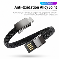 Nouveau câble de données portable et créatif en forme de bracelet, câble de charge rapide PD60W avec port Type-C, câble bracelet tressé à la main