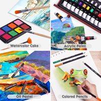 Ensemble d'art de luxe de 175 pièces avec peintures acryliques, crayons, crayons de couleur, ensemble de peinture, coffret en bois, kit d'art professionnel, Micro Art Studio