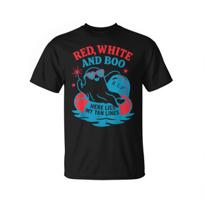 Camiseta a juego Summerween Red White And Boo para el 4 de julio - Product Image 2