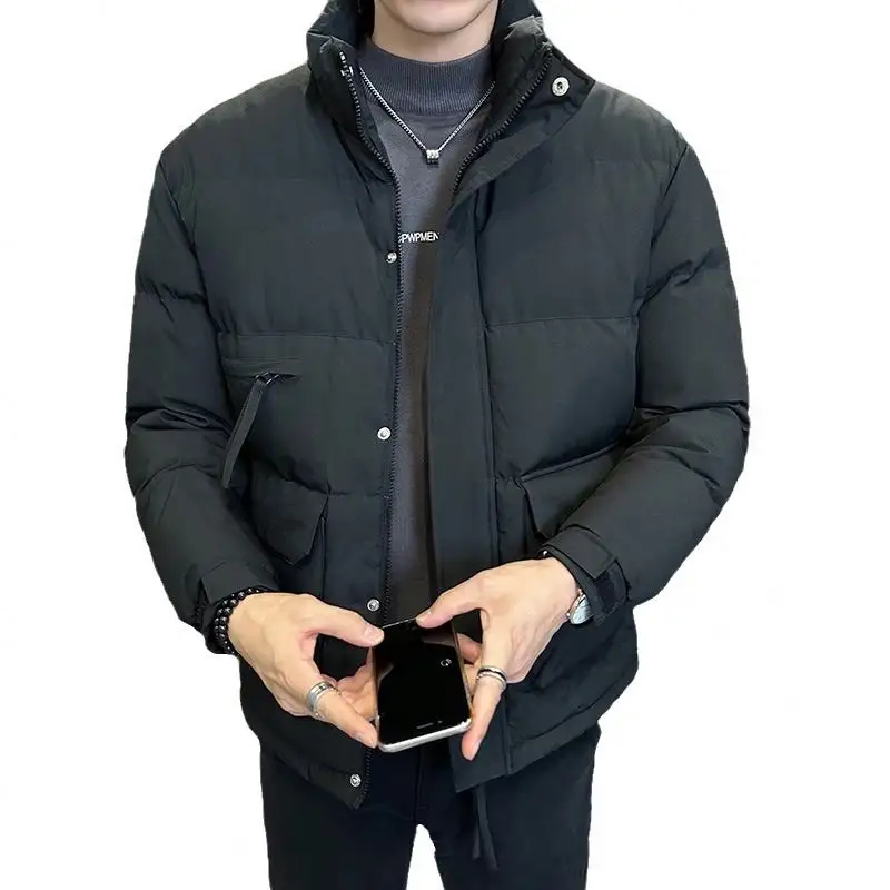 メンズ冬韓国コットンコートトレンドユースコットンパッド入りジャケット厚手スタンドカラーパンカジュアルウォームメンズコート