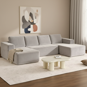 2026 Magical Compression Cloud Black Modular Sectional U Shape Vacuum Sealed Couch Living Room - Product Image 3