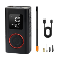 Gonfleur de pneus sans fil ABS 150 PSI avec écran LCD numérique, lumière d'urgence LED, arrêt automatique et fonction de batterie externe pour voiture, moto, vélo
