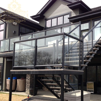 Balustrade extérieure Anti-corrosion en aluminium avec cadre noir