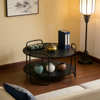Table basse minimaliste en métal et bois cintré pour la maison, l'hôtel ou la salle d'attente, salon, mobilier de salle à manger
