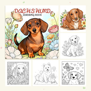 Libro <span class=keywords><strong>da</strong></span> <span class=keywords><strong>colorare</strong></span> all'ingrosso a tema Bassotto per adulti e bambini, con motivi di cani per alleviare lo stress, arte creativa e graffiti - Product Image 2
