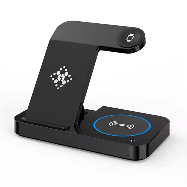 3 in 1 Wireless Charging Station 15W, Fast Charger Stand with Desk Lamp Night Light for Airpods IWatch for iPhone 16 15 14