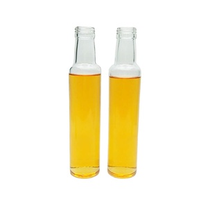 Venta al por mayor 250ml transparente botella de vidrio redonda con tapa para cocina de palma de aceite de Camelia - Product Image 5