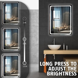 Miroir intelligent LED pour salle de bain, personnalisé, mural, en verre, avec écran tactile Wi-Fi, variateur d'intensité lumineuse - Product Image 6