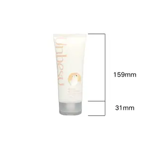 Novo design D50mm 200ml Protetor solar oval Shampoo Creme hidratante Embalagem Tubo com tampa articulada