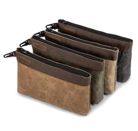 Sacs de rangement pour outils en toile cirée résistante à l'eau, portables, durables, en coton, pour l'extérieur, avec fermeture éclair