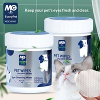 Lingettes pour chiens et chats 130 lingettes épaisses en tissu non tissé à motif perlé pour le nettoyage des yeux et des oreilles Lingettes universelles pour animaux de compagnie