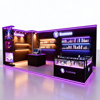 Stand d'exposition personnalisable 10x20 pieds avec toile de fond LED, caisson lumineux en tissu SEG, cadre en aluminium réutilisable pour les expositions