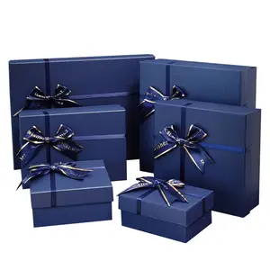 Подарочная коробка с голубой землей и бабочкой, Золотая фольга и тиснение, матовое и глянцевое тиснение, для подарков на день рождения