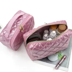 热卖定制粉色防水绗缝批发化妆包女旅行收纳包化妆化妆包