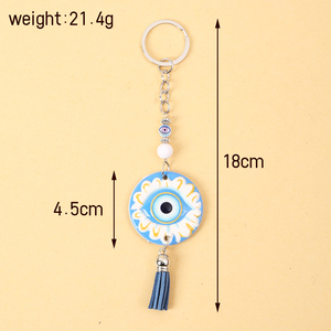 New Design <strong>2026</strong> Religious Modern Stylish Blue Eyes Durable Resin UV Printing Eco-Friendly SG Brand <strong>Keychain</strong> - Product Image 3