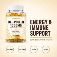 Fabricant ODM de bonbons gélifiés au pollen d'abeille, marque privée, saveur miel, 60 gélifiés personnalisés