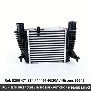 <span class=keywords><strong>Intercooler</strong></span> standard OEM 8200471884 144619U20A 96645 817699 RT4338 IATF 16949 compatible avec Nissan Juke Renault <span class=keywords><strong>Clio</strong></span> 1.5 DCi, pièce de rechange - Product Image 1