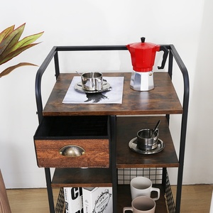 Support de four à micro-ondes industriel support de <span class=keywords><strong>boulanger</strong></span> de cuisine table d'extrémité étagère de rangement à 3 niveaux pour le salon - Product Image 3