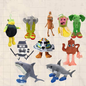 Vente flash : Peluche mignonne de requin et d'éléphant en forme de bâton, jouet en peluche, 11-50 cm, rembourrage en coton PP - Product Image 2