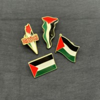 Drapeau national palestinien personnalisé en métal pour broches et badges, sérigraphié, finition antique, pour accessoires vestimentaires
