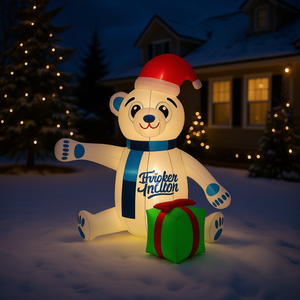Ours en peluche gonflable de Noël Froken Trollin 94,5 cm pour décoration extérieure de jardin - Product Image 2