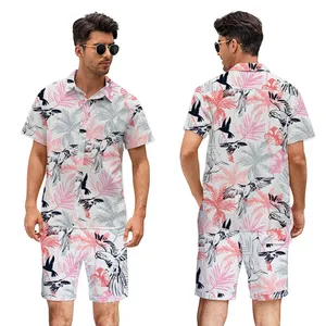 تشاوكي ماركة قمصان هاواي عالية الجودة للبيع بالجملة قمصان رجالية مطبوعة مطبوع عليها زهور ومجموعة شورت