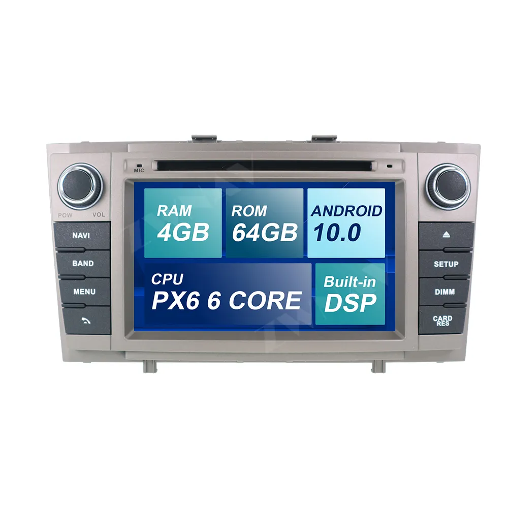 PX6 IPS 4 + 64G אנדרואיד 10.0 רכב DVD המולטימדיה סטריאו עבור T27 Avensis 2009-2014 אוטומטי מחשב רדיו GPS ניווט וידאו אודיו